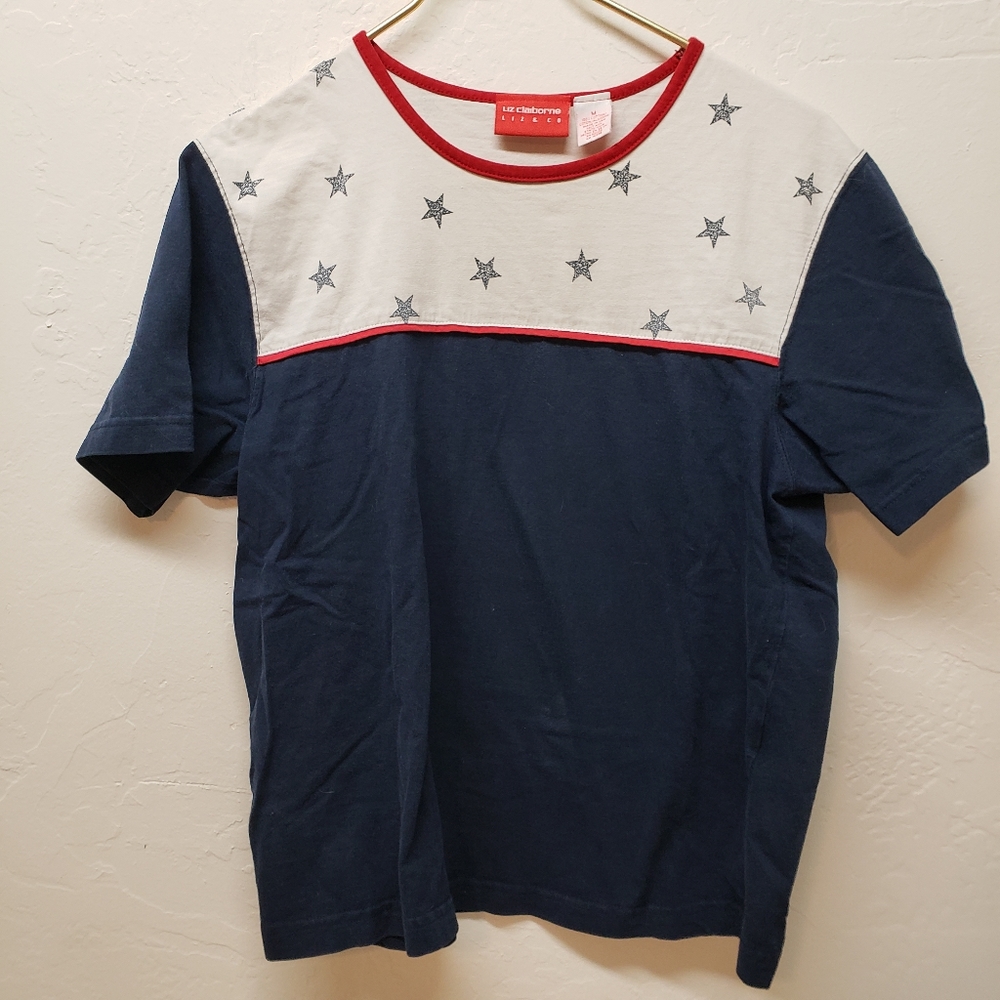 Liz clayborne red, white and blue T-shirt